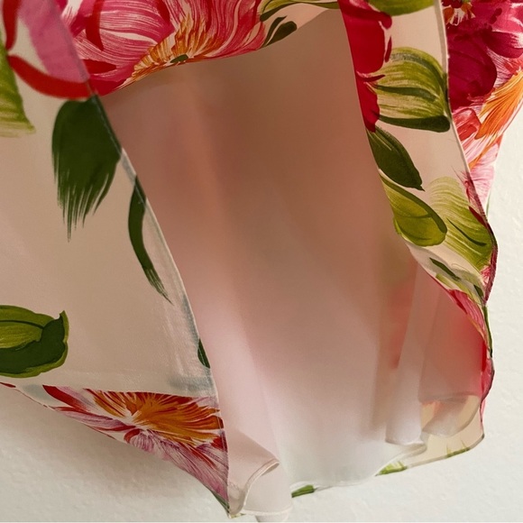 Liz Claiborne Silk Floral Print Women's Skirt size 8 aline midi spring feminine - Picture 4 of 10